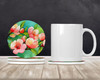 Delaware Peach Blossom in Watercolor Large Sandstone Absorbent Round Coasters Pack of 4 DAC1635 product image at NuMercy 2