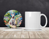 Bull Terrier Spring Path Large Sandstone Absorbent Round Coasters Pack of 4 DAC6586 product image at NuMercy 2