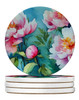Peonies in Watercolor Large Sandstone Absorbent Round Coasters Pack of 4 DAC1593 product image at NuMercy