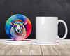 Hippie Animal Sheep Large Sandstone Absorbent Round Coasters Pack of 4 DAC4043 product image at NuMercy 2