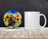 Boykin Spaniel in Sunflowers Large Sandstone Absorbent Round Coasters Pack of 4 product image at NuMercy 2