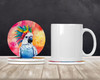Hippie Animal Cockatoo Large Sandstone Absorbent Round Coasters Pack of 4 DAC3972 product image at NuMercy 2