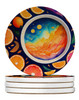 Colorful Oranges Large Sandstone Absorbent Round Coasters Pack of 4 DAC1854 product image at 
