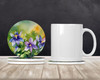 Colorado Rocky Mountain Columbine in Watercolor Large Sandstone Absorbent Round Coasters Pack of 4 DAC1631 product image at NuMercy 2
