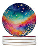 Colorful Gypsophila Large Sandstone Absorbent Round Coasters Pack of 4 product image at NuMercy