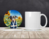 Catahoula in Sunflowers Large Sandstone Absorbent Round Coasters Pack of 4 product image at NuMercy 2