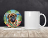 Mastiff Luau Large Sandstone Absorbent Round Coasters Pack of 4 product image at NuMercy 2