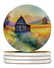 Montana Bitterroot in Watercolor Large Sandstone Absorbent Round Coasters Pack of 4 DAC1679 product image at NuMercy
