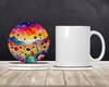 Colorful Scabiosa Large Sandstone Absorbent Round Coasters Pack of 4 product image at NuMercy 2