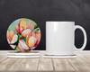 Mississippi Magnolia in Watercolor Large Sandstone Absorbent Round Coasters Pack of 4 DAC1676 product image at NuMercy 2