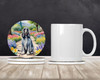 Afghan Hound Spring Garden Large Sandstone Absorbent Round Coasters Pack of 4 product image at NuMercy 2