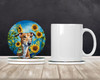 Greyhound in Sunflowers Large Sandstone Absorbent Round Coasters Pack of 4 DAC6095 product image at NuMercy 2