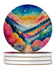Colorful Brunia Large Sandstone Absorbent Round Coasters Pack of 4 product image at NuMercy