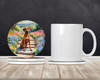 Rhodesian Ridgeback Spring Path Large Sandstone Absorbent Round Coasters Pack of 4 product image at NuMercy 2