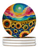Colorful Sunflowers Large Sandstone Absorbent Round Coasters Pack of 4 DAC1993 product image at NuMercy