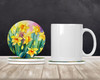 Daffodils in Watercolor Large Sandstone Absorbent Round Coasters Pack of 4 DAC1560 product image at NuMercy 2
