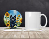 Schipperke in Sunflowers Large Sandstone Absorbent Round Coasters Pack of 4 product image at NuMercy 2