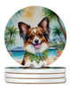 Papillon Luau Large Sandstone Absorbent Round Coasters Pack of 4 DAC6486 product image at NuMercy