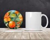 Florida Orange Blossom in Watercolor Large Sandstone Absorbent Round Coasters Pack of 4 DAC1638 product image at NuMercy 2