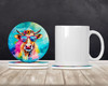 Hippie Animal Malvi Cow Large Sandstone Absorbent Round Coasters Pack of 4 DAC4007 product image at NuMercy 2