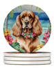 Cocker Spaniel Luau Large Sandstone Absorbent Round Coasters Pack of 4 DAC6412 product image at NuMercy