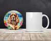 Cocker Spaniel Luau Large Sandstone Absorbent Round Coasters Pack of 4 DAC6412 product image at NuMercy 2