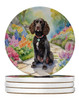 American Water Spaniel Spring Garden Large Sandstone Absorbent Round Coasters Pack of 4 product image at NuMercy