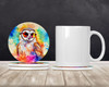Hippie Animal Barn Owl Large Sandstone Absorbent Round Coasters Pack of 4 DAC3964 product image at NuMercy 2