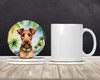 Irish Terrier Luau Large Sandstone Absorbent Round Coasters Pack of 4 product image at NuMercy 2