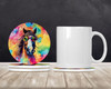 Hippie Animal Horse Large Sandstone Absorbent Round Coasters Pack of 4 DAC3998 product image at NuMercy 2