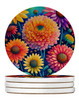 Colorful Chrysanthemums Large Sandstone Absorbent Round Coasters Pack of 4 DAC1944 product image at NuMercy