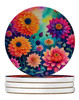 Colorful Dahlias Large Sandstone Absorbent Round Coasters Pack of 4 DAC1949 product image at NuMercy