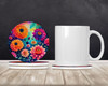 Colorful Dahlias Large Sandstone Absorbent Round Coasters Pack of 4 DAC1949 product image at NuMercy 2