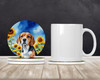 Beagle in Sunflowers Large Sandstone Absorbent Round Coasters Pack of 4 product image at NuMercy 2