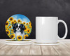 Japanese Chin in Sunflowers Large Sandstone Absorbent Round Coasters Pack of 4 DAC6103 product image at NuMercy 2
