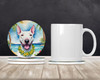 Bull Terrier Luau Large Sandstone Absorbent Round Coasters Pack of 4 product image at NuMercy 2