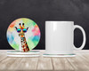 Hippie Animal Giraffe Large Sandstone Absorbent Round Coasters Pack of 4 DAC3985 product image at NuMercy 2