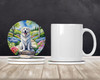 Great Pyrenees Spring Path Large Sandstone Absorbent Round Coasters Pack of 4 product image at NuMercy 2