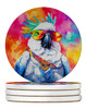 Hippie Animal Cockatoo Large Sandstone Absorbent Round Coasters Pack of 4 DAC3973 product image at NuMercy