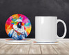 Hippie Animal Cockatoo Large Sandstone Absorbent Round Coasters Pack of 4 DAC3973 product image at NuMercy 2