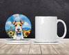Fox Terrier in Sunflowers Large Sandstone Absorbent Round Coasters Pack of 4 product image at NuMercy 2