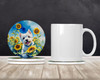 Westie in Sunflowers Large Sandstone Absorbent Round Coasters Pack of 4 DAC6174 product image at NuMercy 2