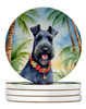 Kerry Blue Terrier Luau Large Sandstone Absorbent Round Coasters Pack of 4 product image at NuMercy