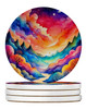 Colorful Amaranths Large Sandstone Absorbent Round Coasters Pack of 4 product image at NuMercy