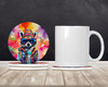 Hippie Animal Raccoon Large Sandstone Absorbent Round Coasters Pack of 4 DAC4034 product image at NuMercy 2