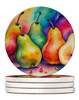 Colorful Pears Large Sandstone Absorbent Round Coasters Pack of 4 DAC1838 product image at NuMercy