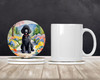 Black Poodle Spring Path Large Sandstone Absorbent Round Coasters Pack of 4 DAC6692 product image at NuMercy 2