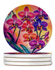 Colorful Orchids Large Sandstone Absorbent Round Coasters Pack of 4 DAC1976 product image at NuMercy