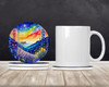 Colorful Delphinium Large Sandstone Absorbent Round Coasters Pack of 4 product image at NuMercy 2