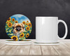 Pekingese in Sunflowers Large Sandstone Absorbent Round Coasters Pack of 4 product image at NuMercy 2
